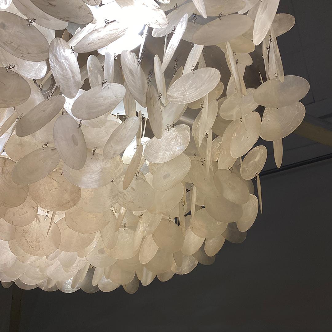 Swiss Modern Aluminum and Glass Fun Chandelier by Verner Panton for Luber, 1960s For Sale 1