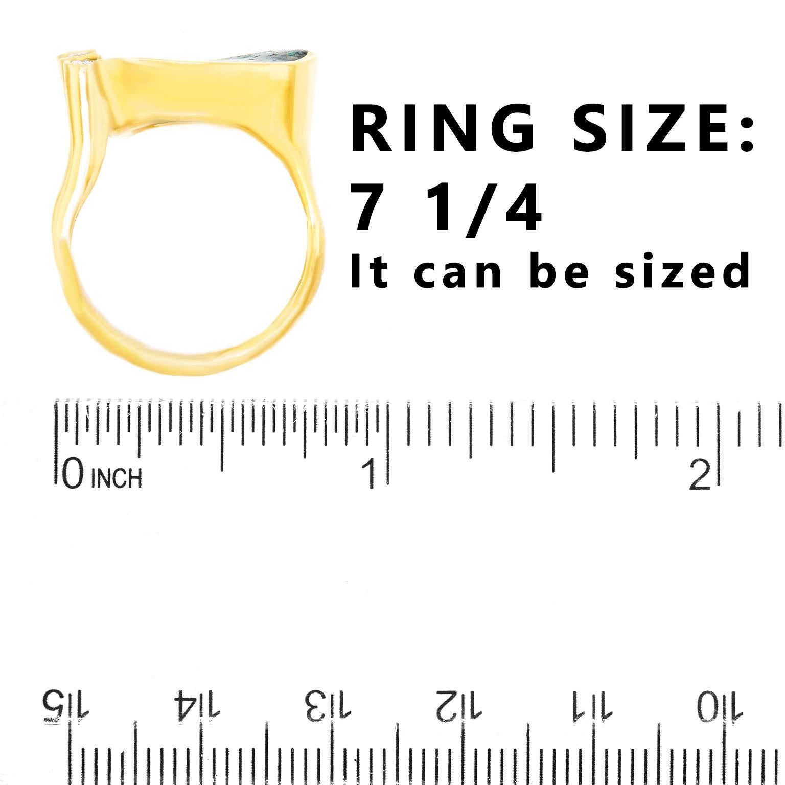 Schweizer moderner Ring aus schwarzem Opal, Diamant und Gold im Angebot 1