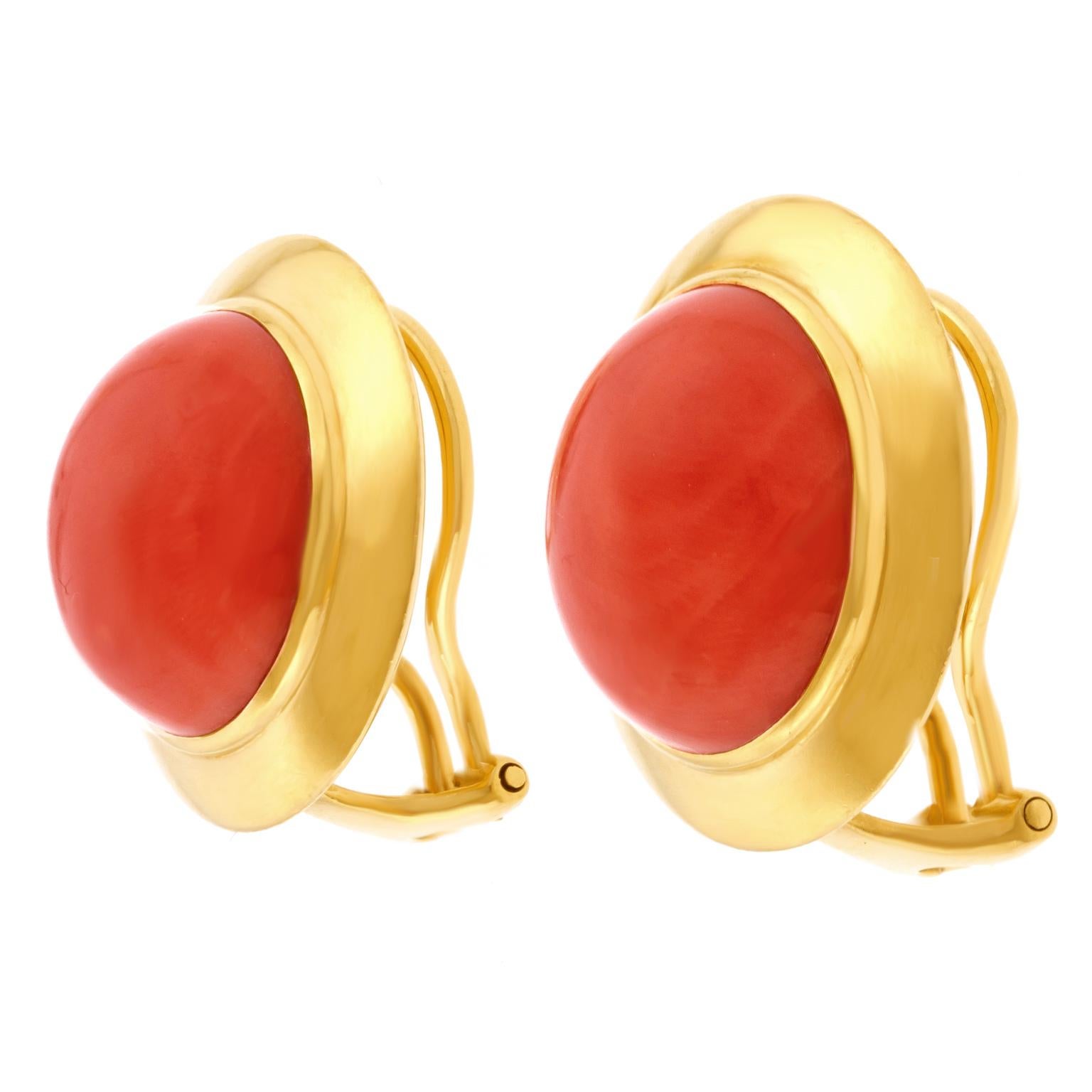 Swiss Modern Coral Earrings For Sale 2