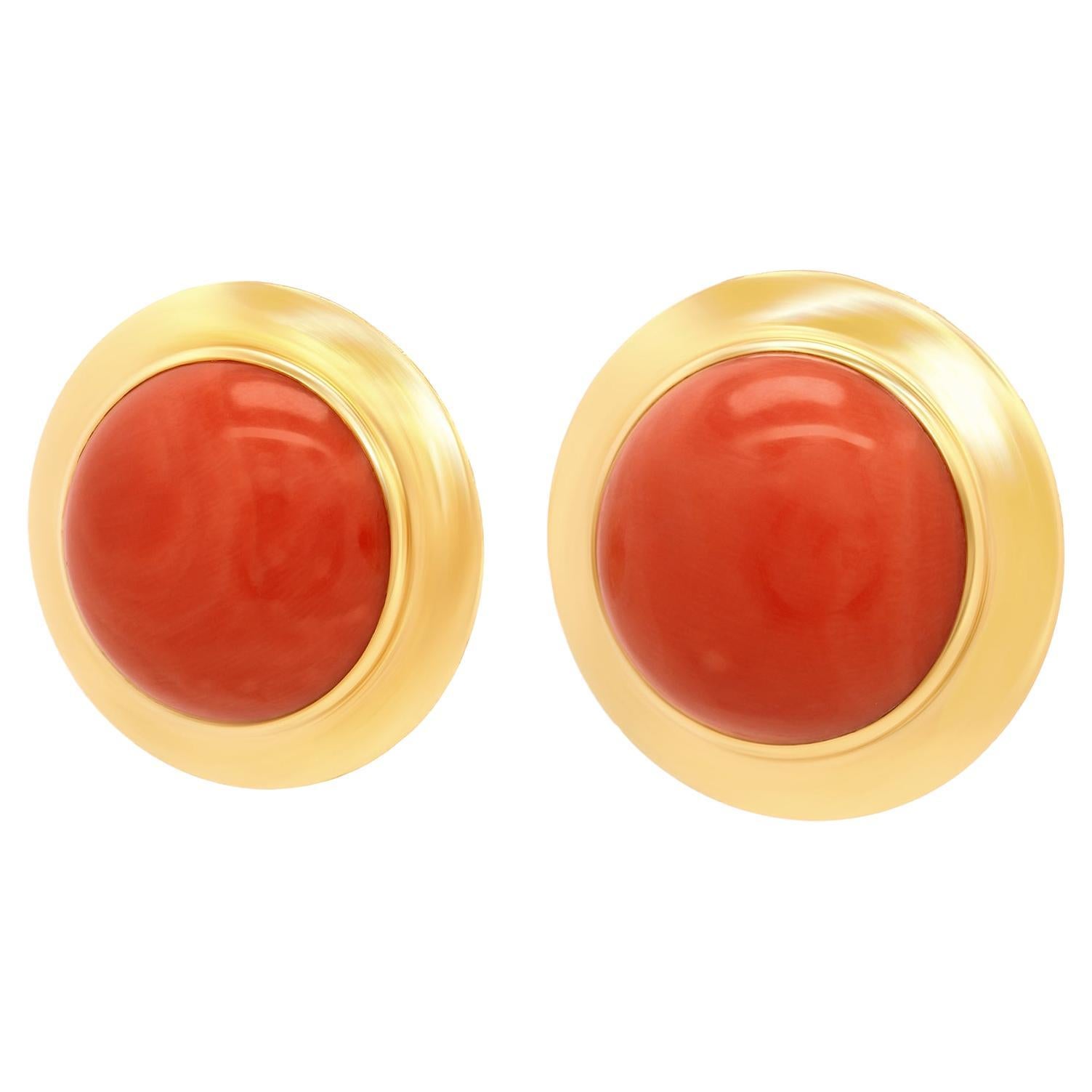 Swiss Modern Coral Earrings For Sale