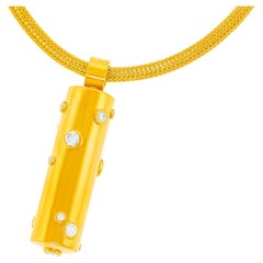 Swiss Modern Diamond-Set Gold Pendant