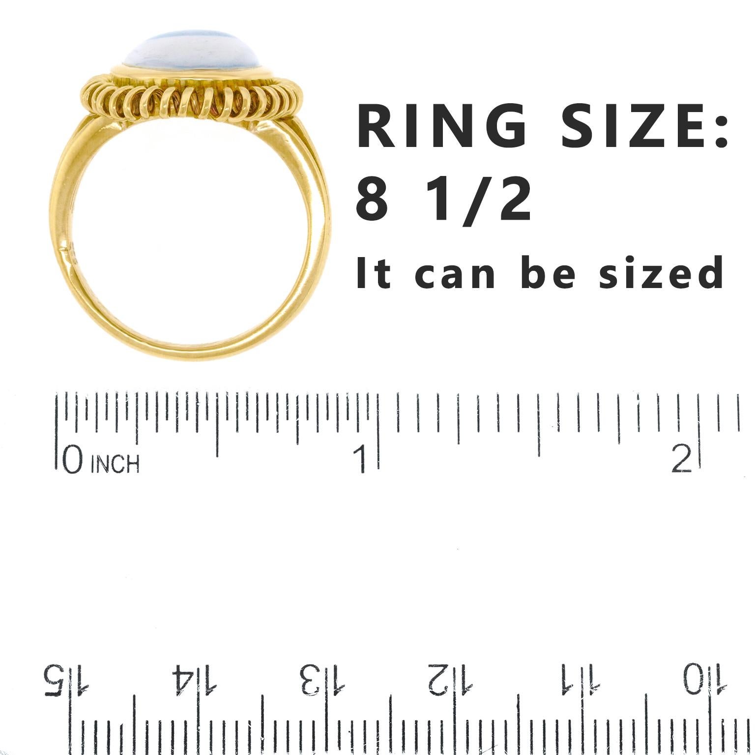 Swiss Modern Moonstone Ring, C1950s 1