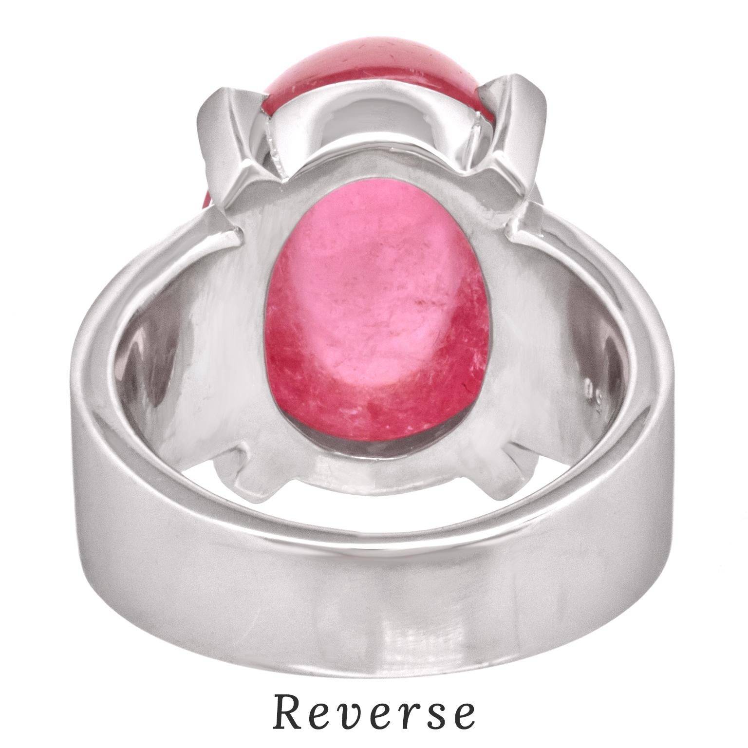 Swiss Modern Pink Tourmaline Ring For Sale 4