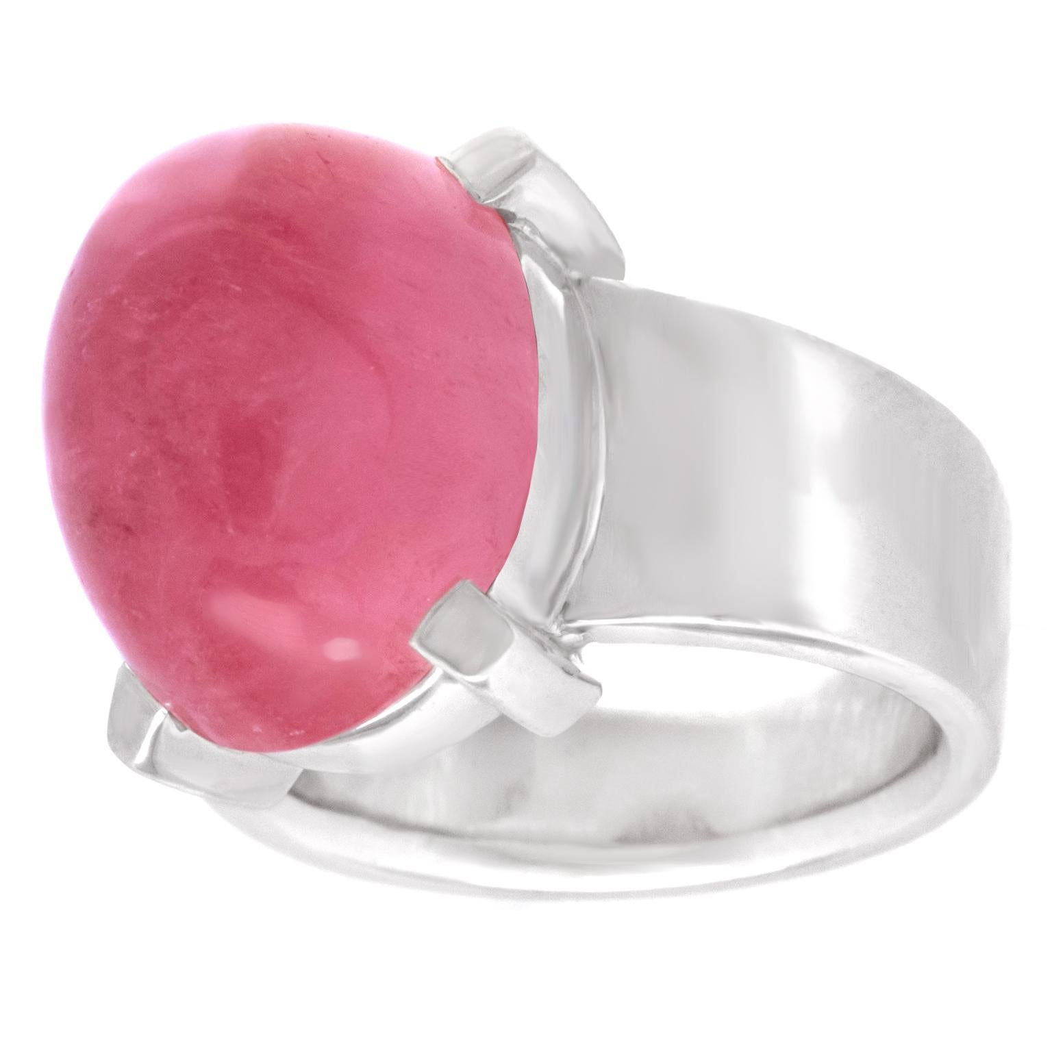 Swiss Modern Pink Tourmaline Ring For Sale 1