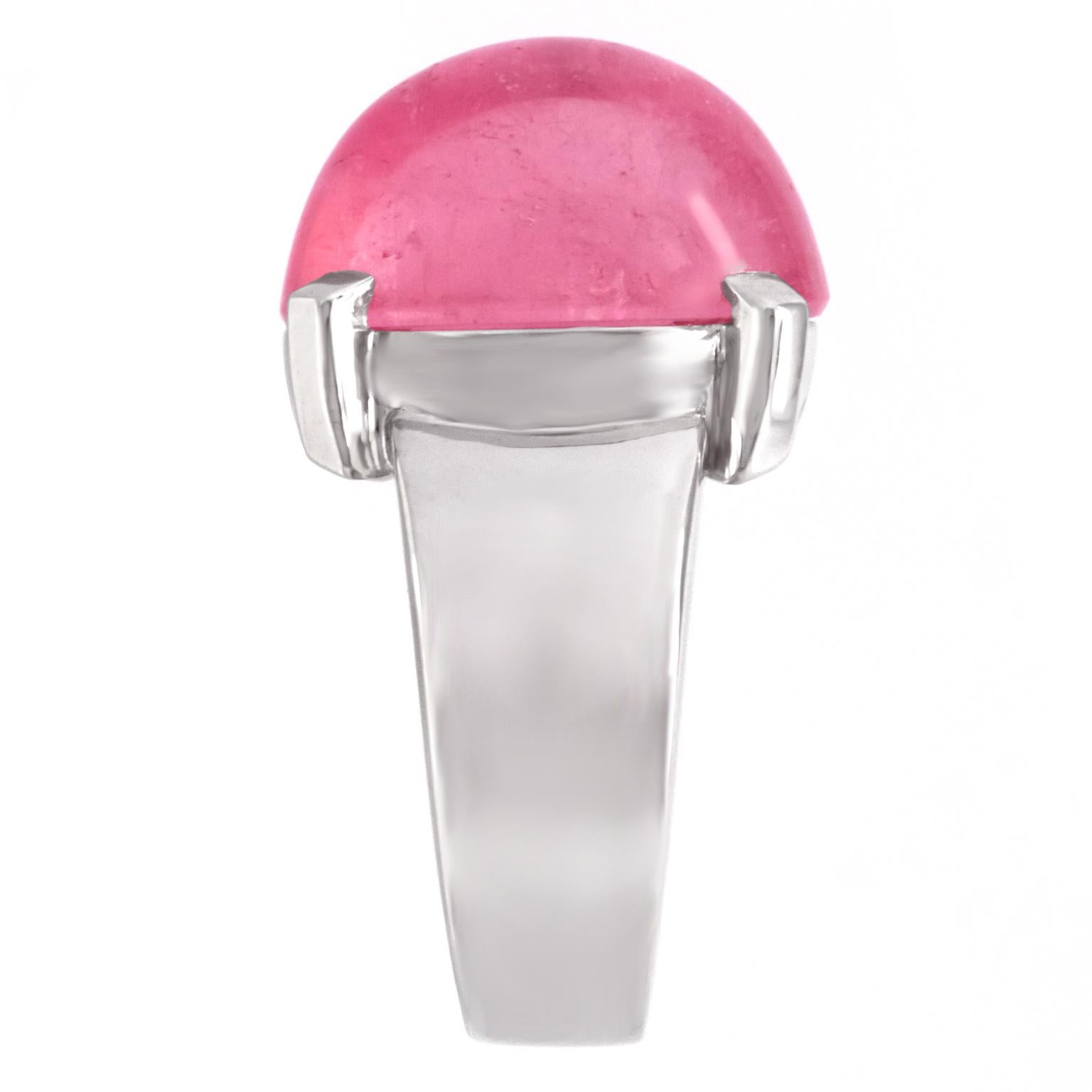 Swiss Modern Pink Tourmaline Ring For Sale 2