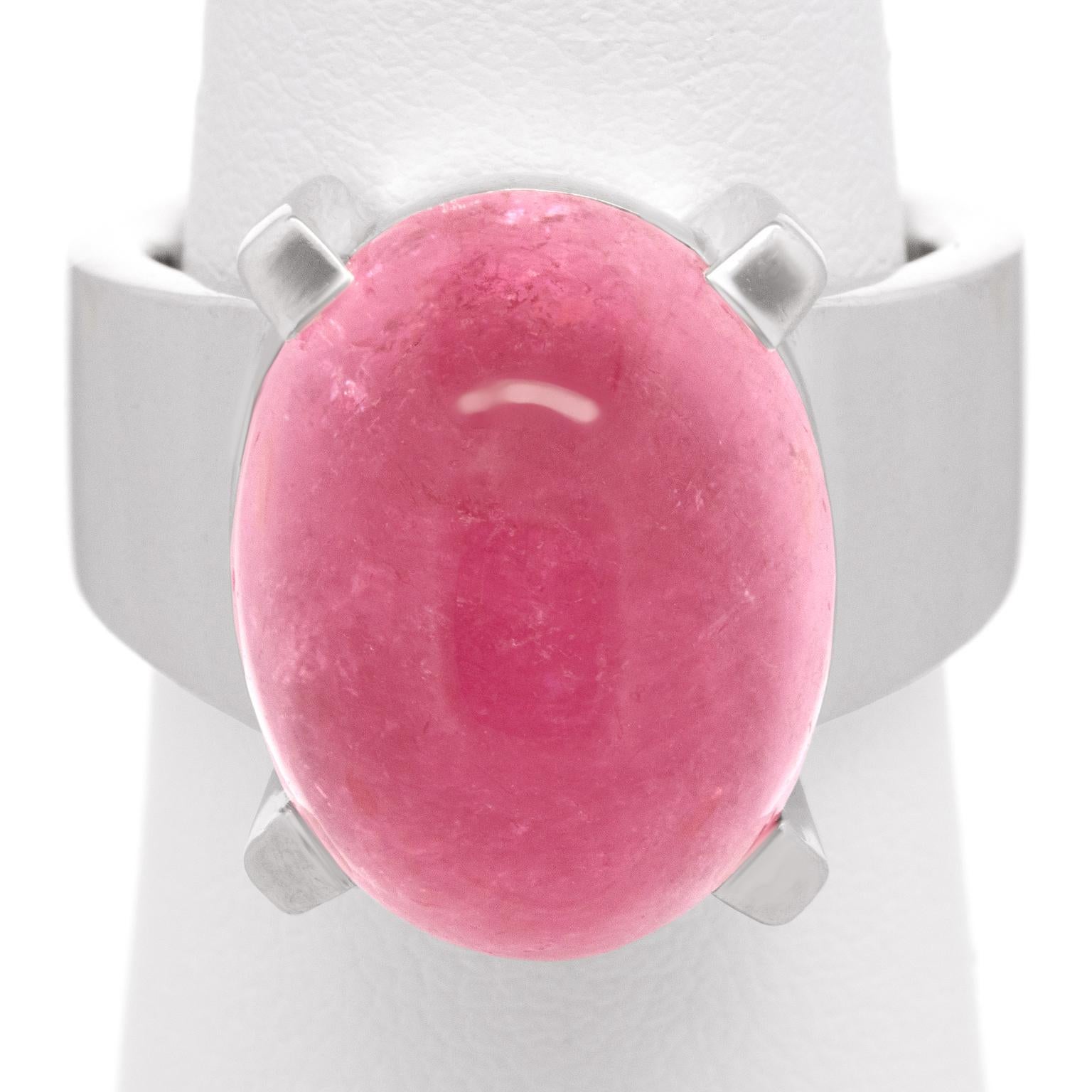 Swiss Modern Pink Tourmaline Ring For Sale 3
