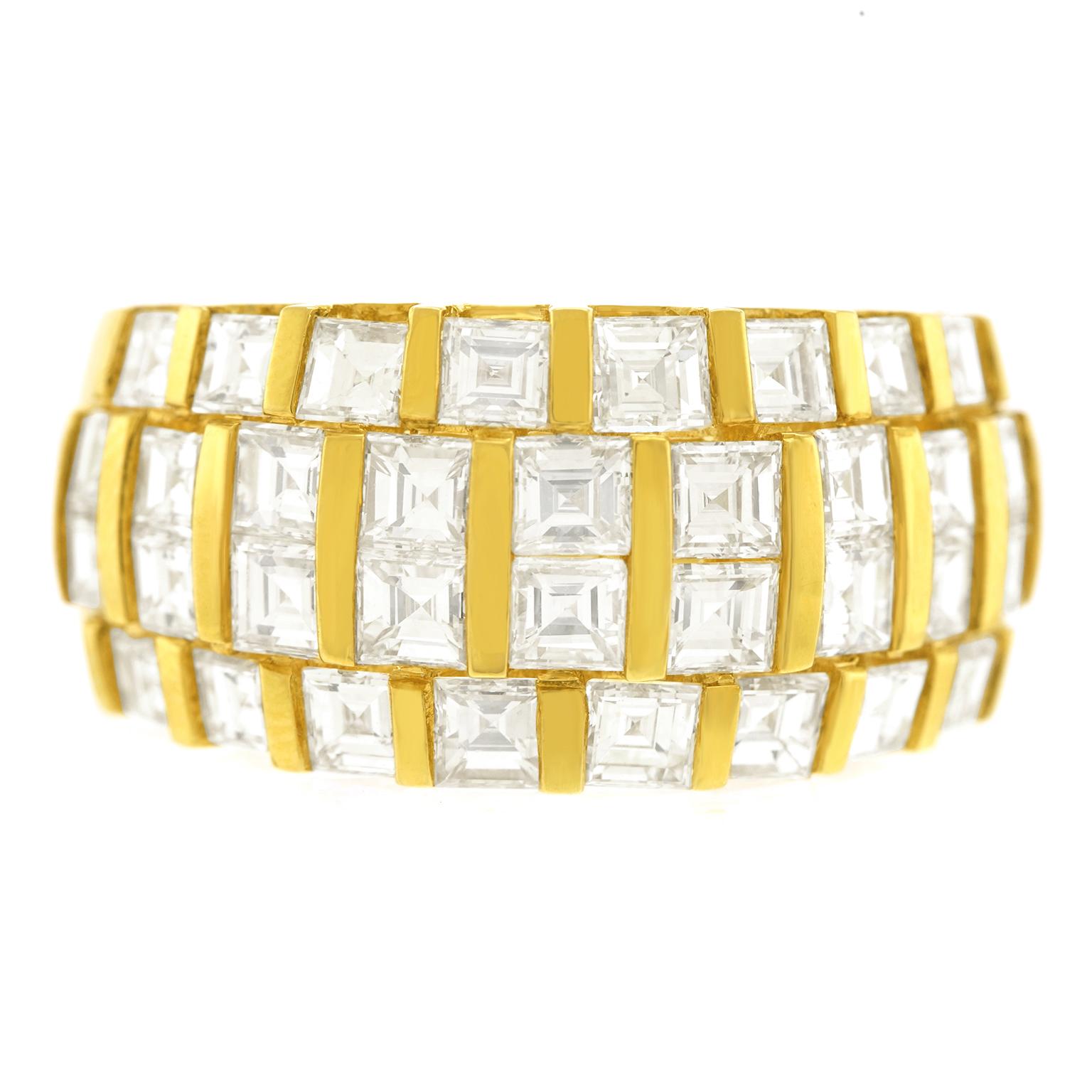 Swiss Modern Seventies Diamond-Set Gold Ring 5