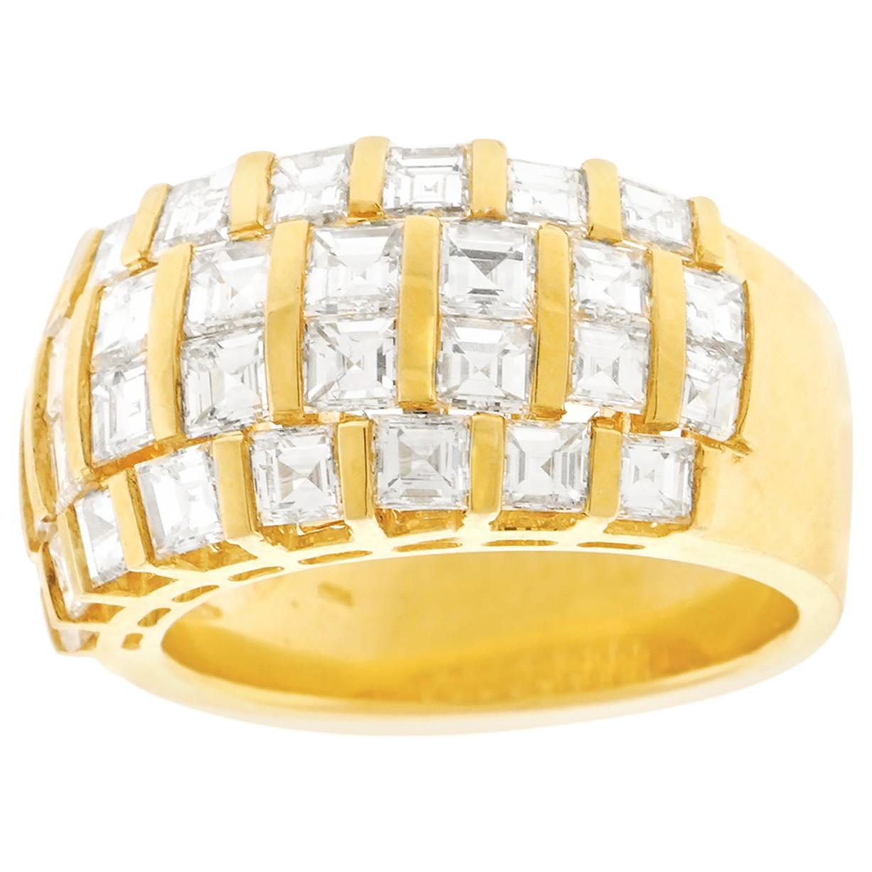 Swiss Modern Seventies Diamond-Set Gold Ring