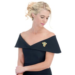 Swiss Modern Sixties Turquoise and Gold Brooch