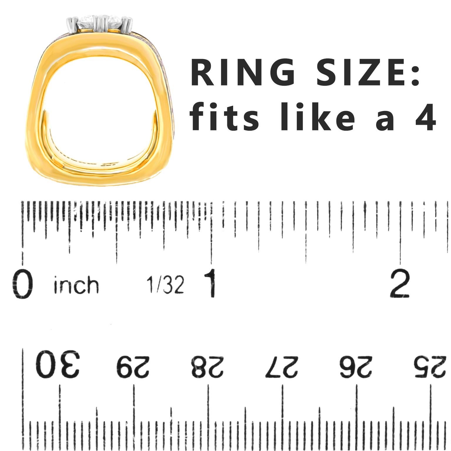 Anello moderno svizzero in Wood e diamanti in vendita 1