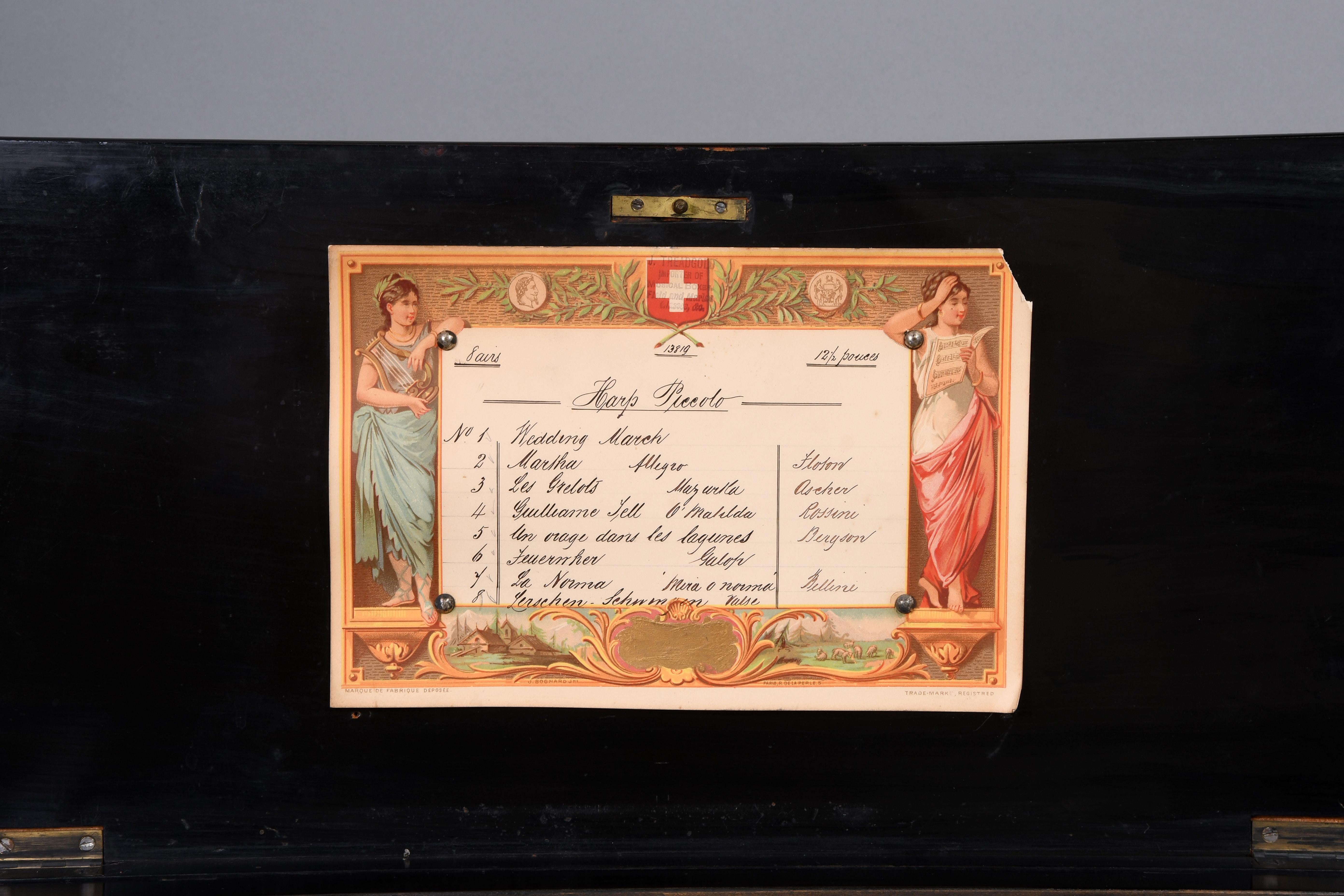 19th Century Swiss Music Wood Box