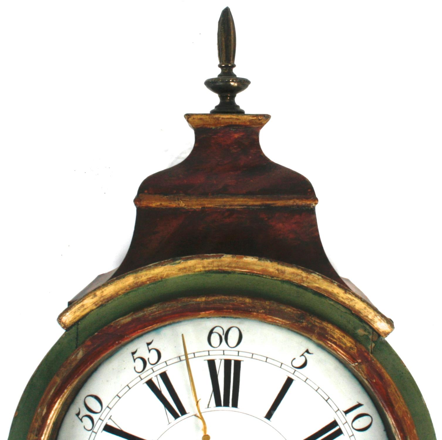 Schweizer Neuenburger Wanduhr von Theodore Robert um 1770, mit Originalbemalung (Schweizerisch)