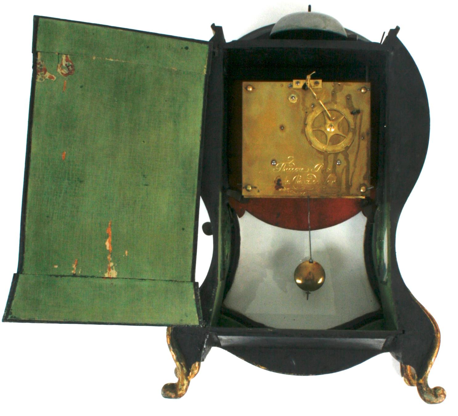 Schweizer Neuenburger Wanduhr von Theodore Robert um 1770, mit Originalbemalung (18. Jahrhundert)