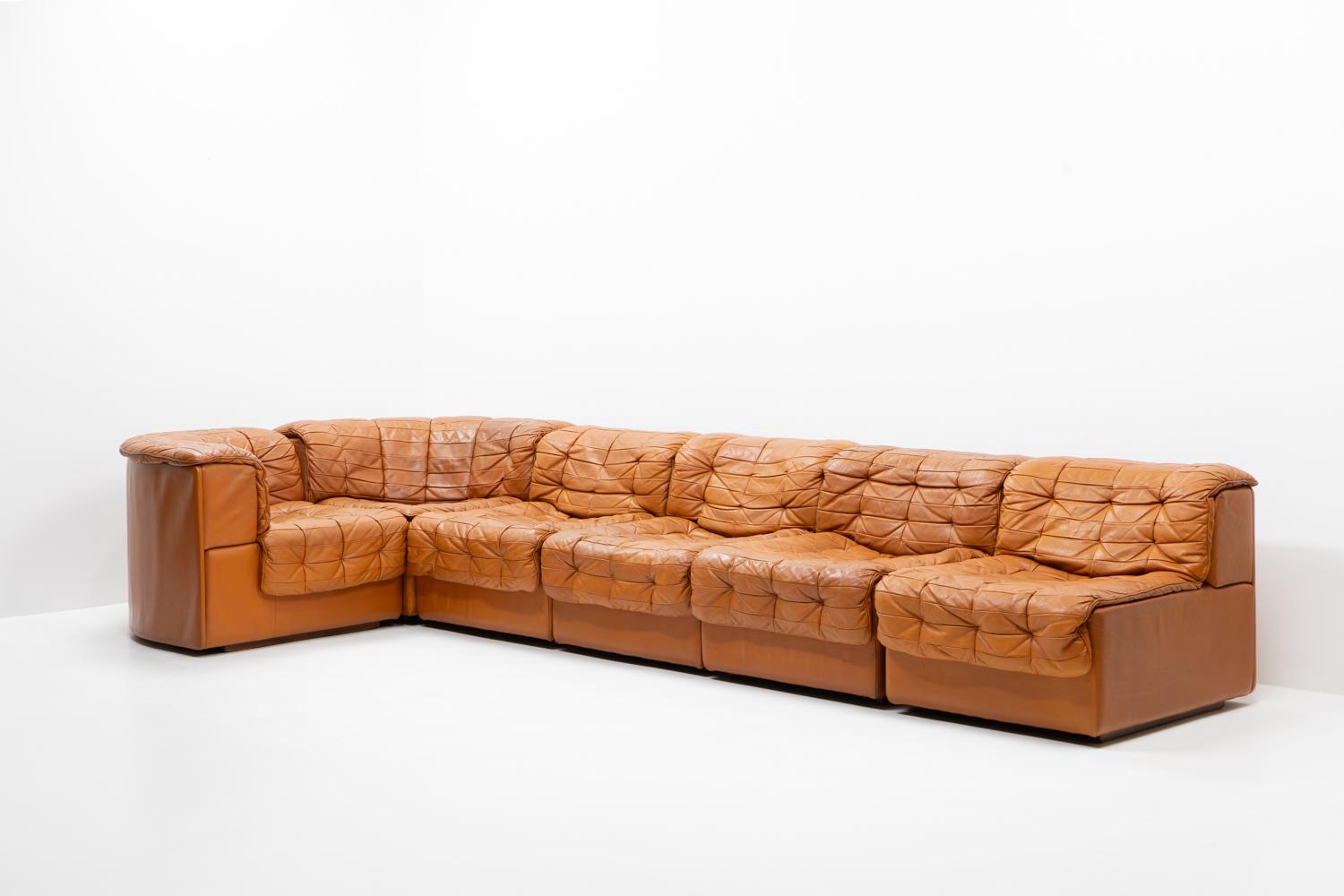 Swiss Original Vintage De Sede DS-11 Modular Sofa, 1970s In Good Condition In Renens, CH