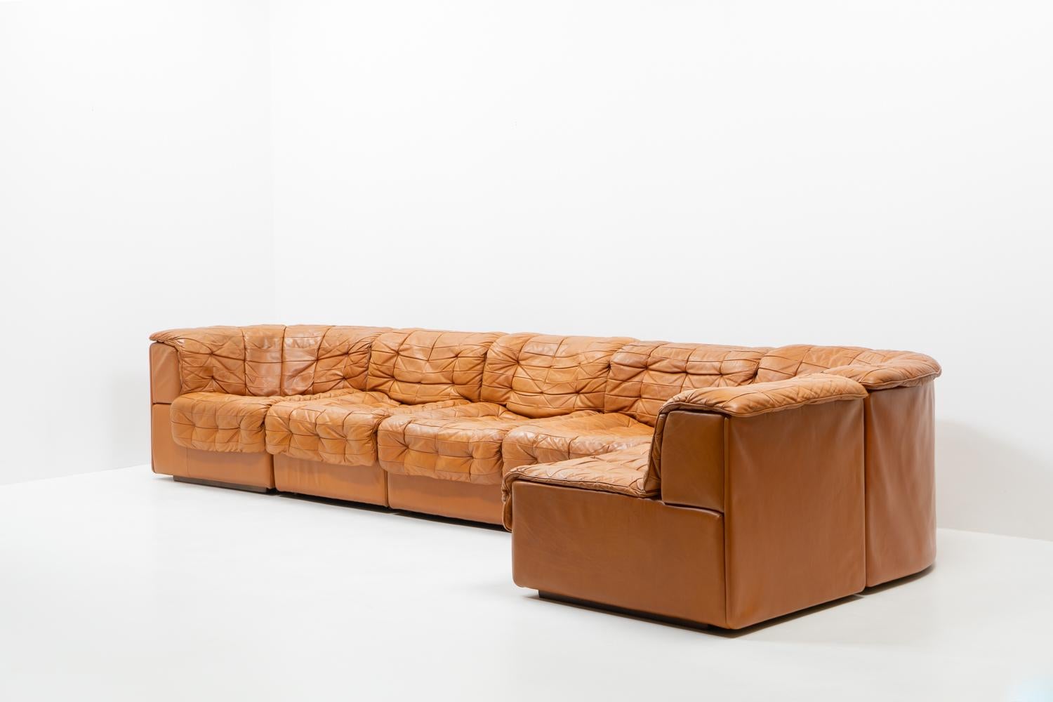 Leather Swiss Original Vintage De Sede DS-11 Modular Sofa, 1970s