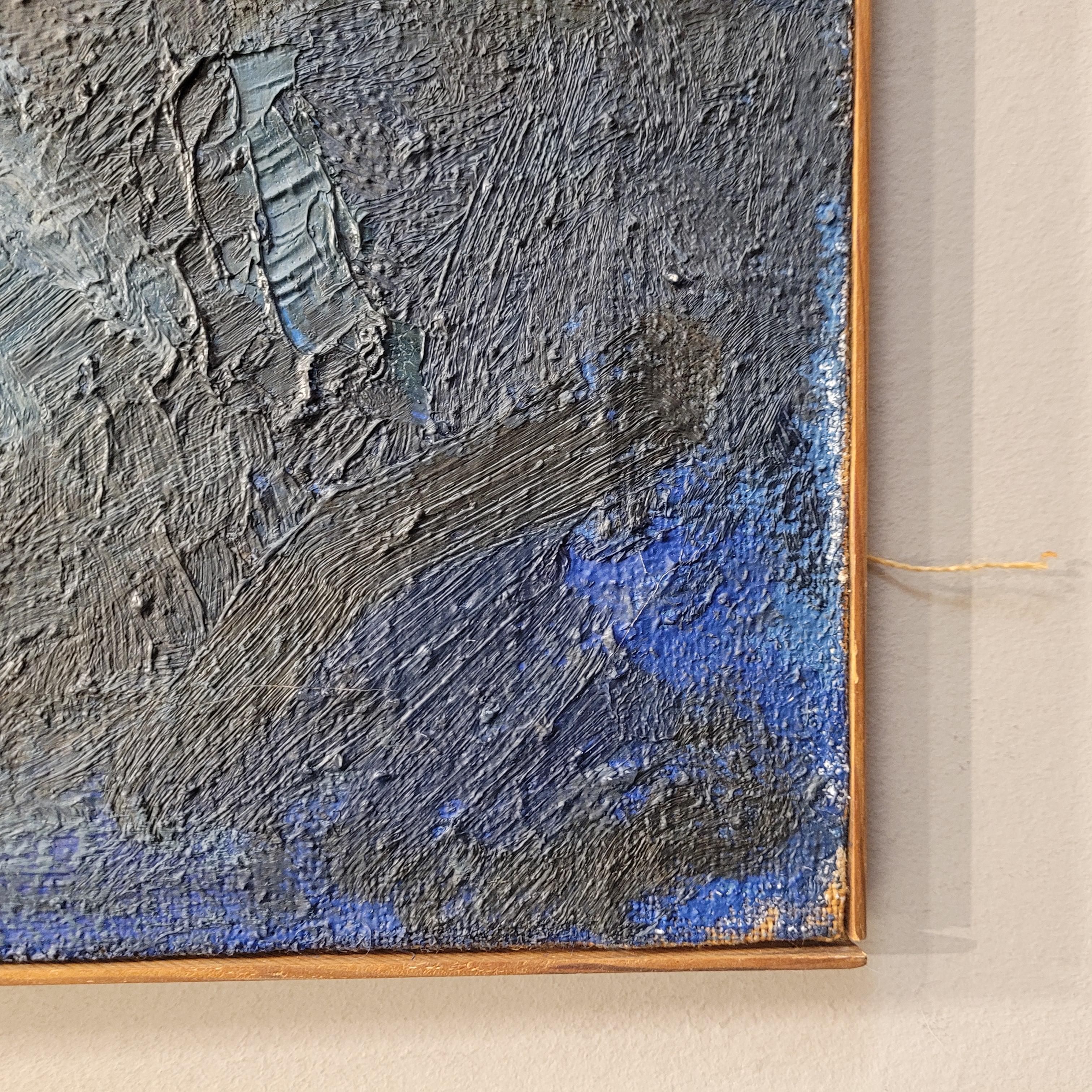 Schweizer Gemälde Bleu Die Schlacht von Salamine von Hugo Cleis, Abstraktion im Angebot 2