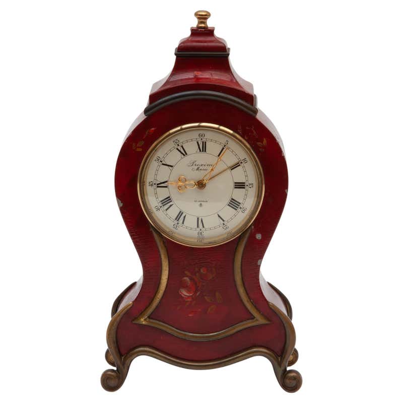 Swiss Gilt-Brass with Painted Swiss Landscape Oval Desk Clock For Sale ...