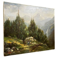 Landschaftsgemälde der Schweizer Schule des späten 19. bis frühen 20. Jahrhunderts -1X52