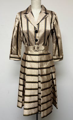 Swiss Silk Frontline Maker of Hermes Scarves Vintage Button-front Shirt Dress