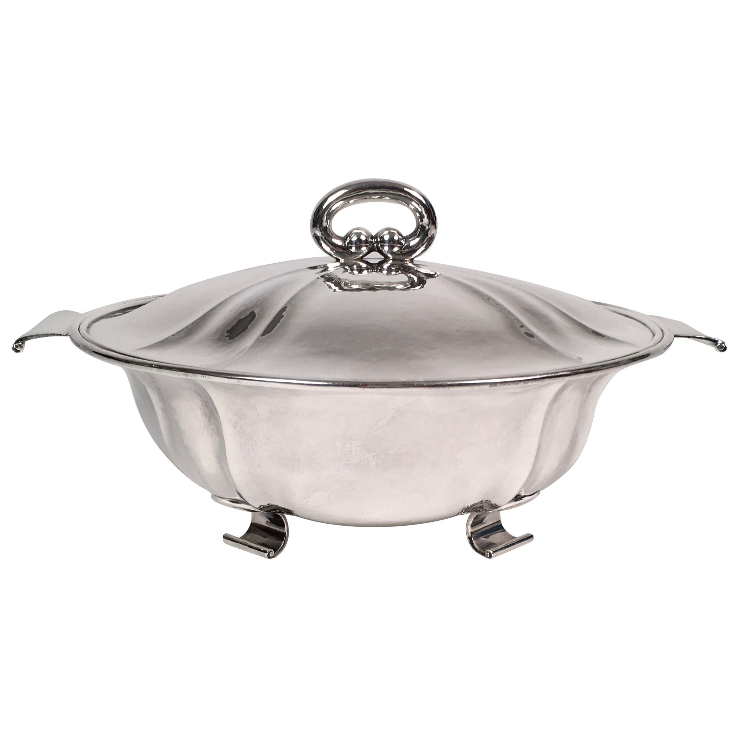 Swiss Silver Covered Tureen by Baltensperger, circa 1920s For Sale