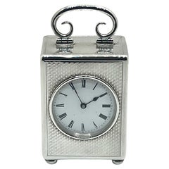 Swiss Solid Silver Miniature Timepiece Carriage Clock
