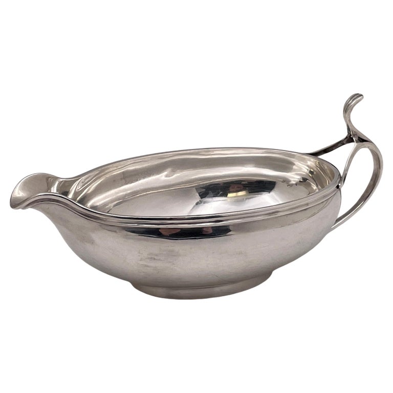 Swiss Sterling Silver Gravy Sauce Boat in Mid-Century Modern Style For Sale  at 1stDibs