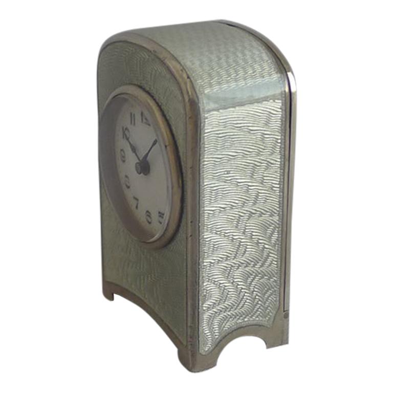 Swiss Sub Miniature Silver and Guilloche Enamel Carriage Clock For Sale ...