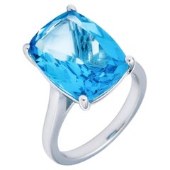 Swiss Topaz Cushion Ring in Sterling Silver