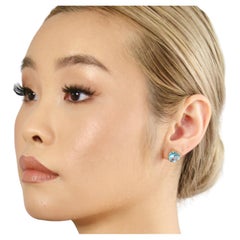 Swiss Topaz Heart Earrings - 18K Solid Yellow Gold