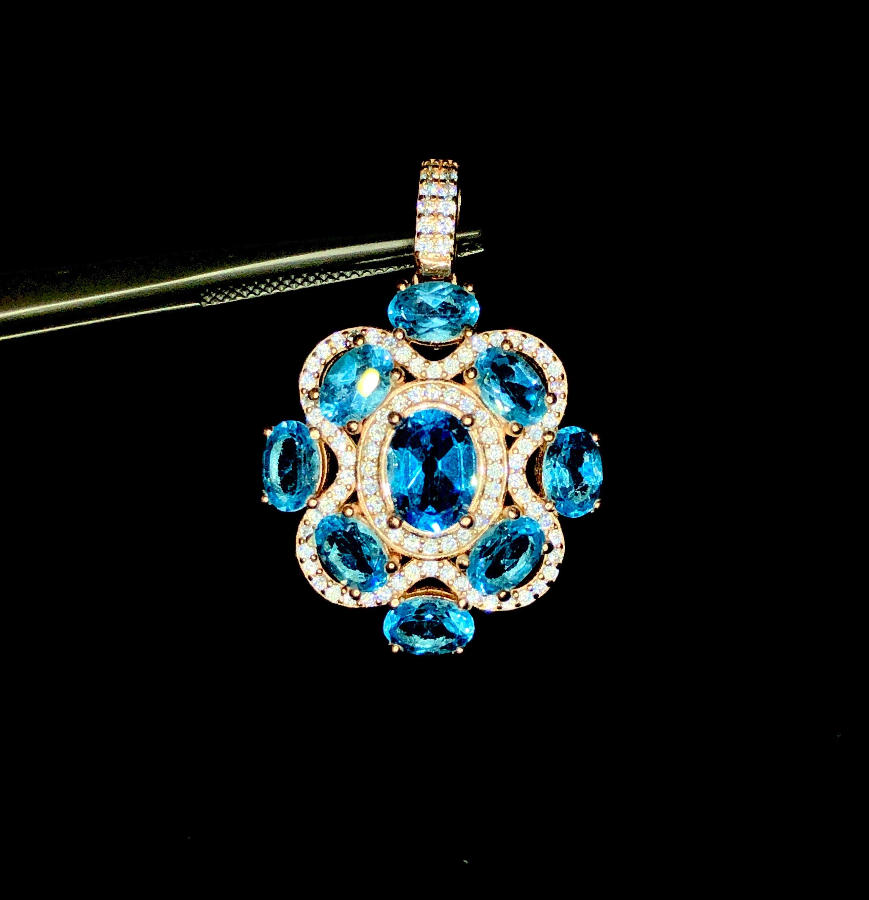 Introducing our exquisite Swiss Topaz Pendant, a true embodiment of elegance and charm. This captivating piece features a stunning Swiss Topaz embraced by sparkling cubic zircons, set meticulously in high-quality 925 silver. The pendant is adorned