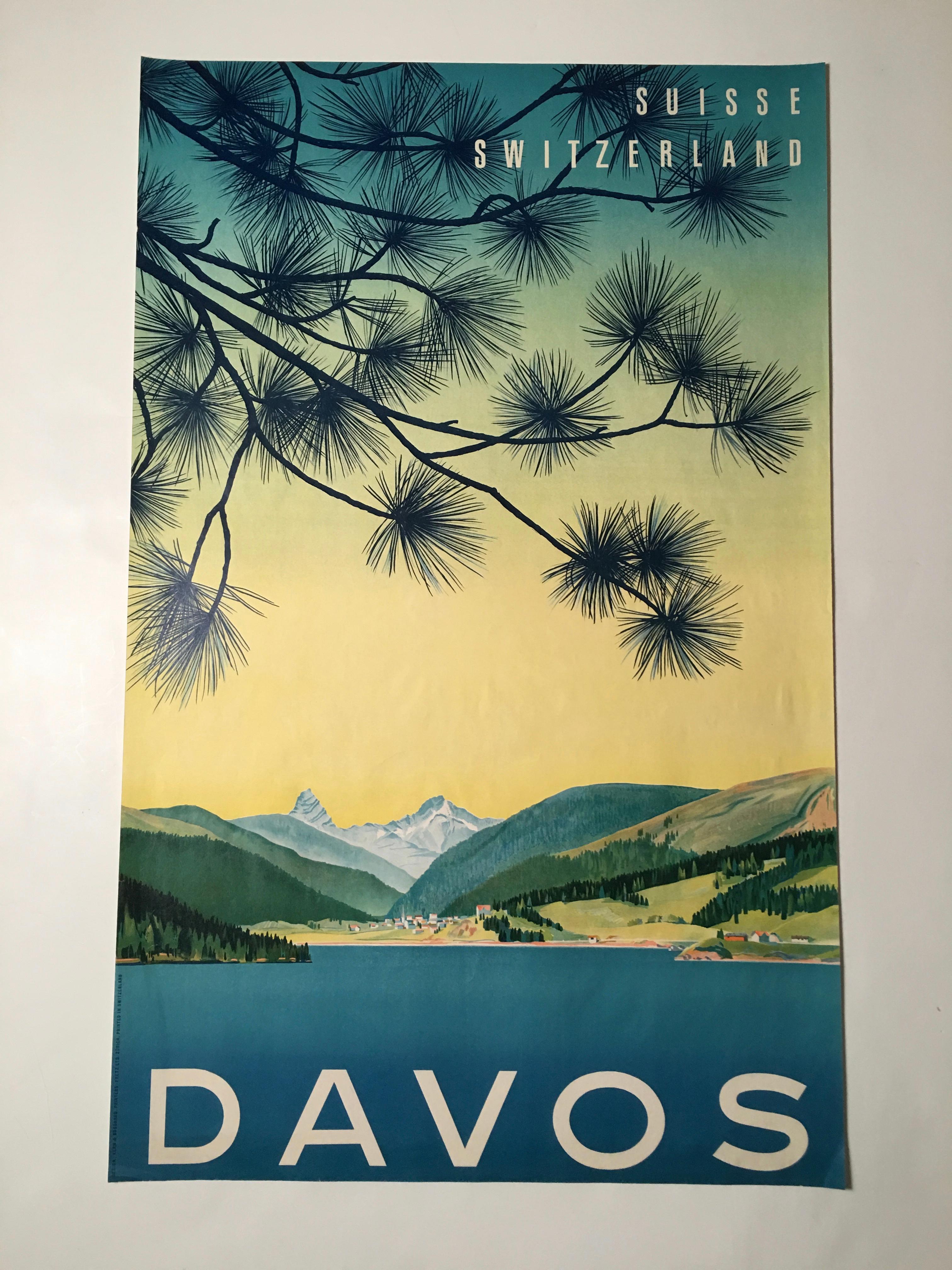 Swiss Travel Poster for Davos, circa 1949 3