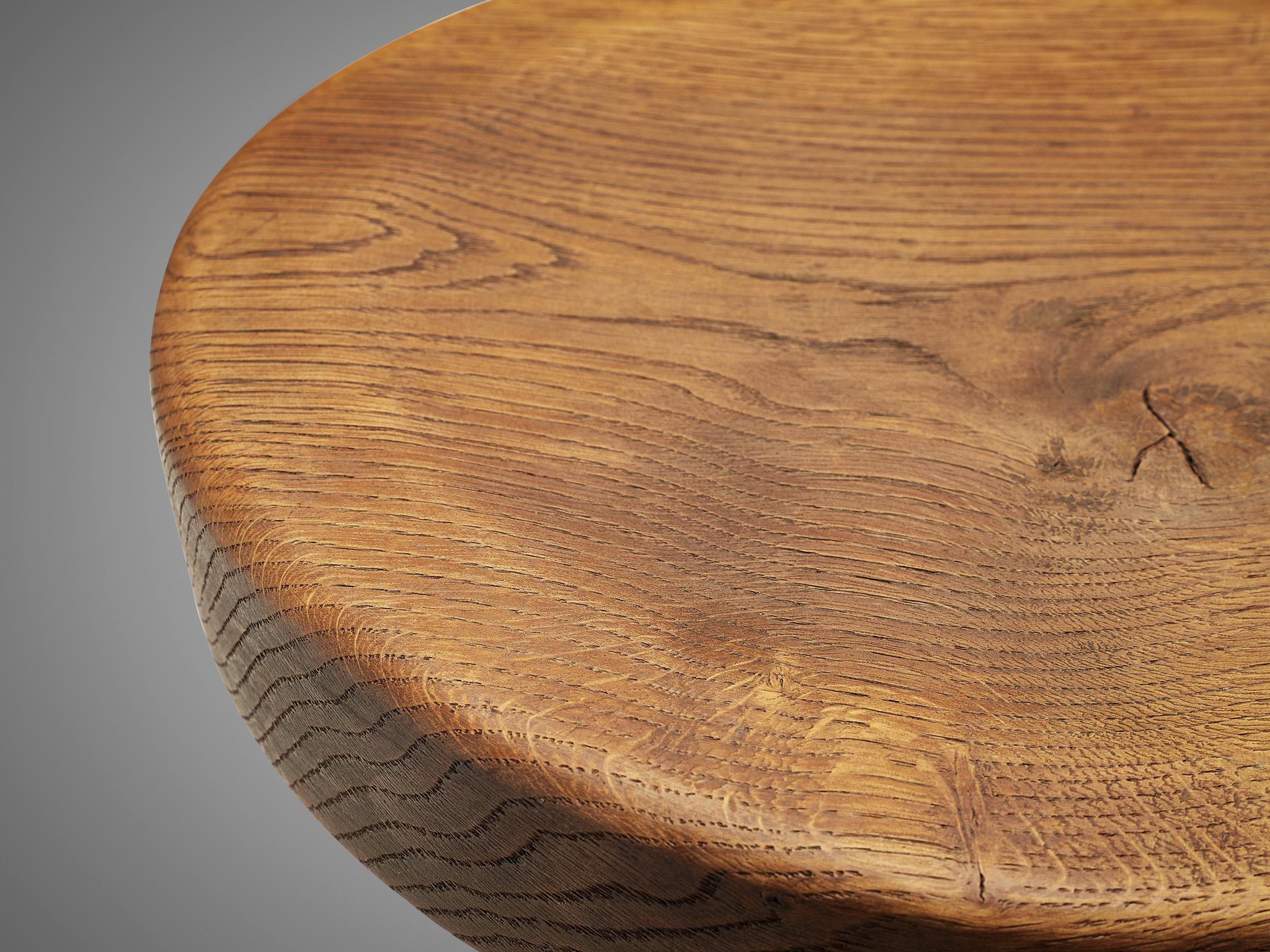 20th Century Swiss Tripod Stools in Solid Oak