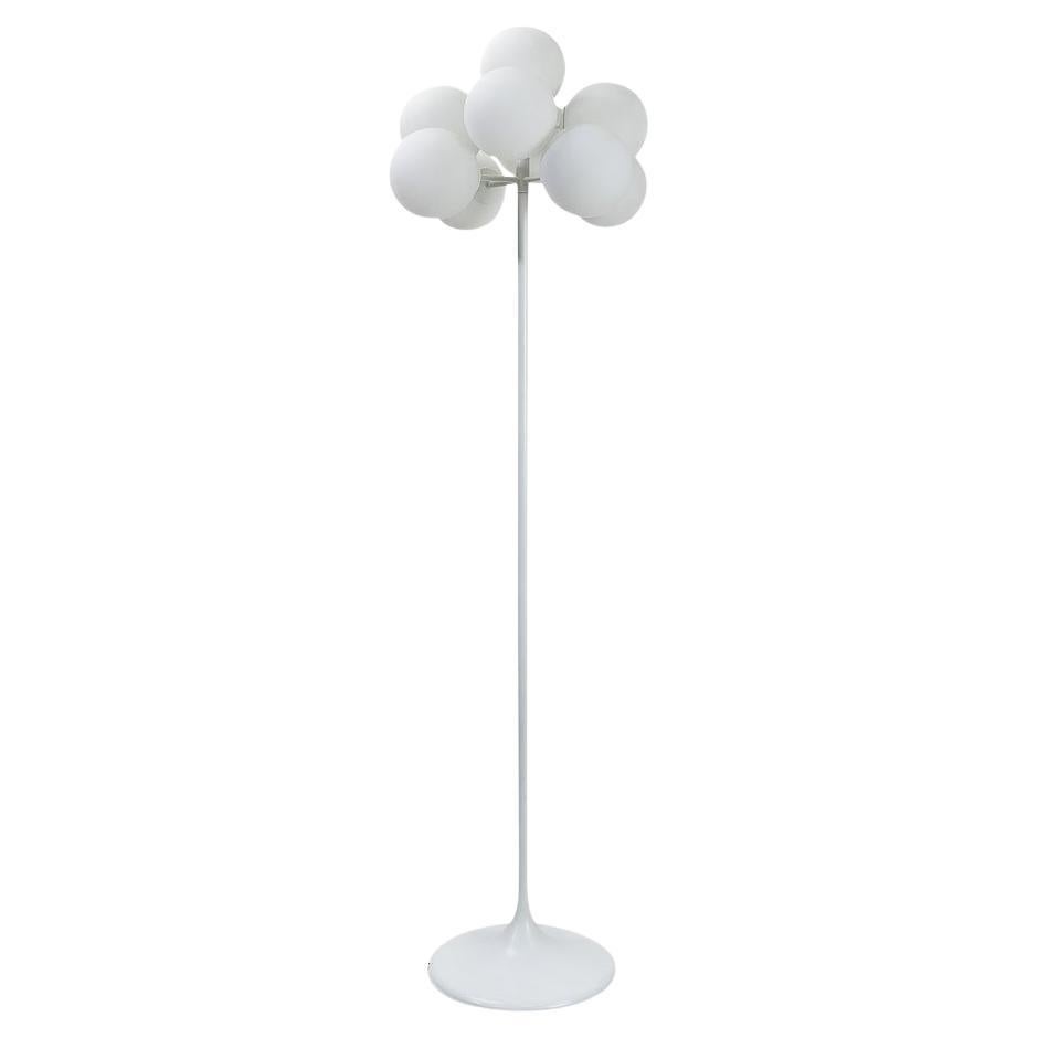 Lampada da terra a globo vintage svizzera di Temde Leuchten, Basilea