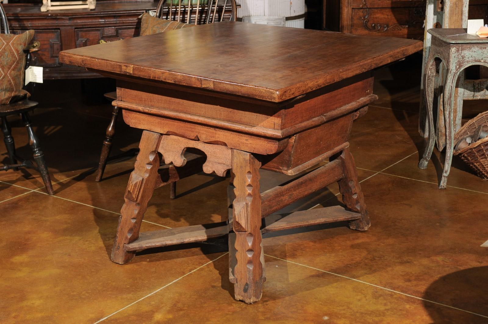 Swiss Walnut Center Table from the Alps, circa 1800  For Sale 4
