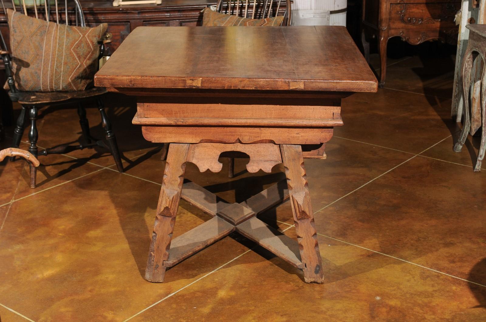 Swiss Walnut Center Table from the Alps, circa 1800  For Sale 5