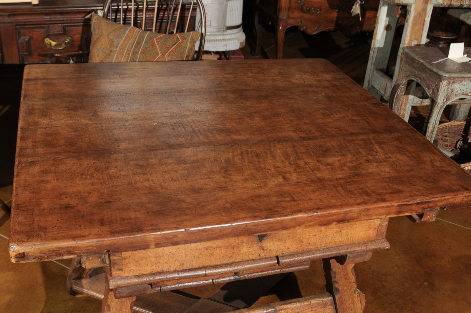 Swiss Walnut Center Table from the Alps, circa 1800  For Sale 1