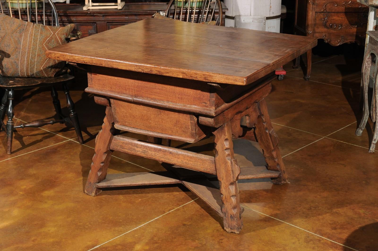 Swiss Walnut Center Table from the Alps, circa 1800 For Sale 3