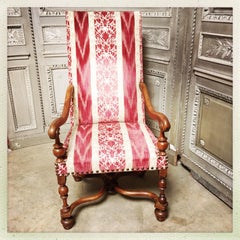 Swiss Walnut Louis XIII Style Fauteuil