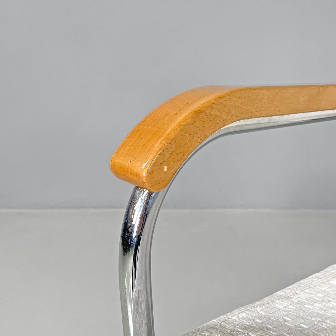 Swiss white fabric and metal armchair 1435 by Werner Max Moser for Embru, 2000s For Sale 11