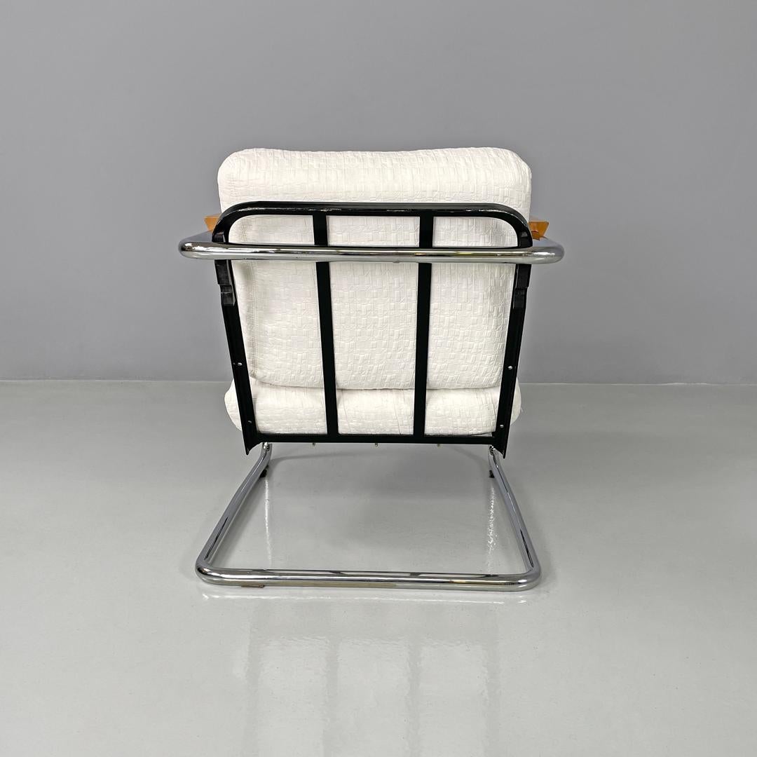 Swiss white fabric and metal armchair 1435 by Werner Max Moser for Embru, 2000s For Sale 1