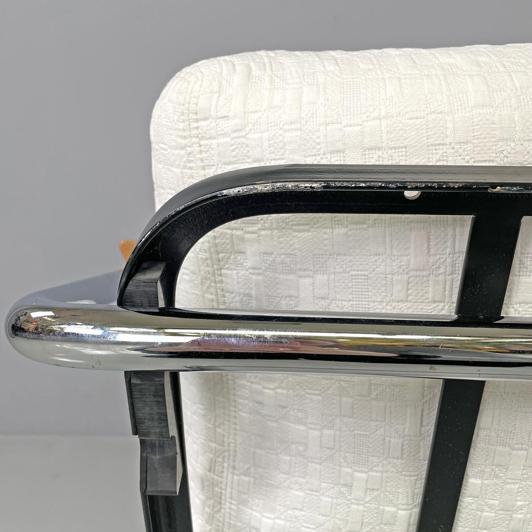 Swiss white fabric and metal armchair 1435 by Werner Max Moser for Embru, 2000s For Sale 4