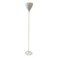 Swiss White Torchiere Floor Lamp by Max Bill