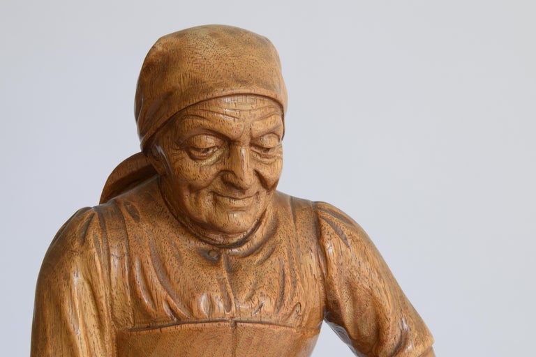 Swiss Brienz Wood Carving from Hans Trauffer Davos 1930s, Made from One