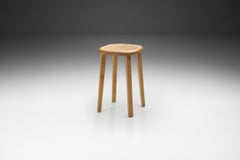 Swiss Wooden Quadripod Stool, Switzerland ca 1960s