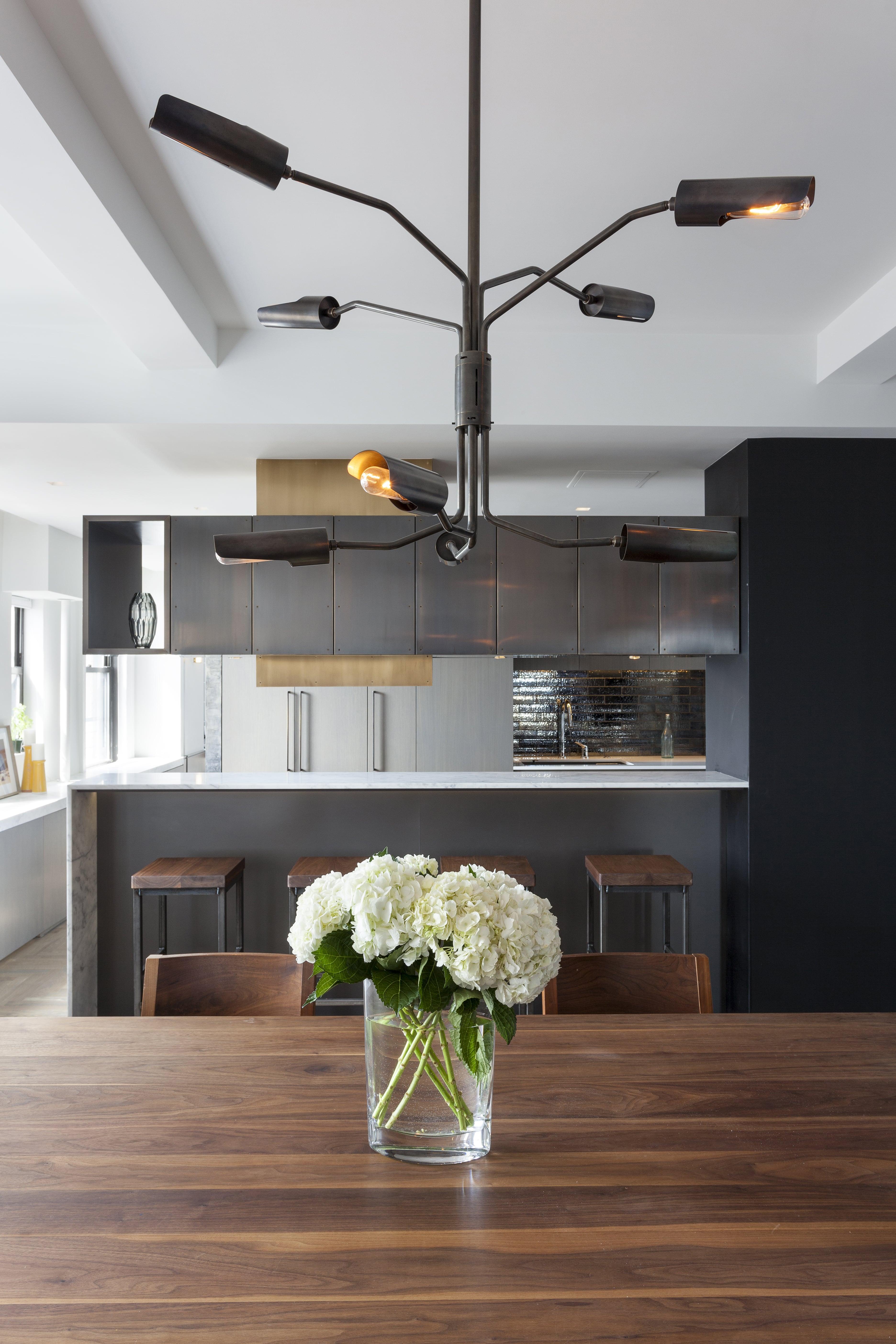 Brass Switch 8-Arm Chandelier - dark patinated brass For Sale