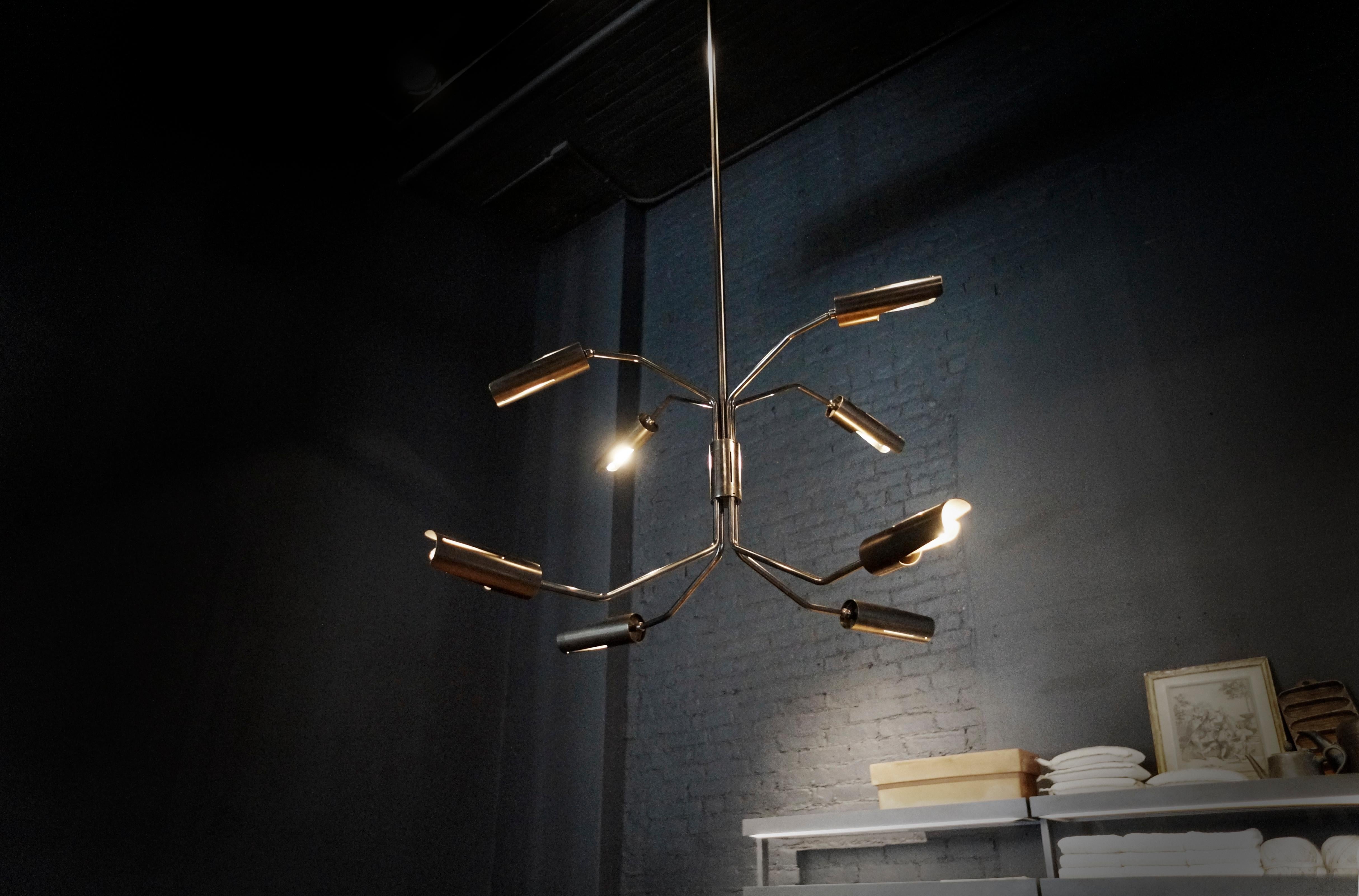 Contemporary Switch 8-Arm Pendant, by Lumifer For Sale