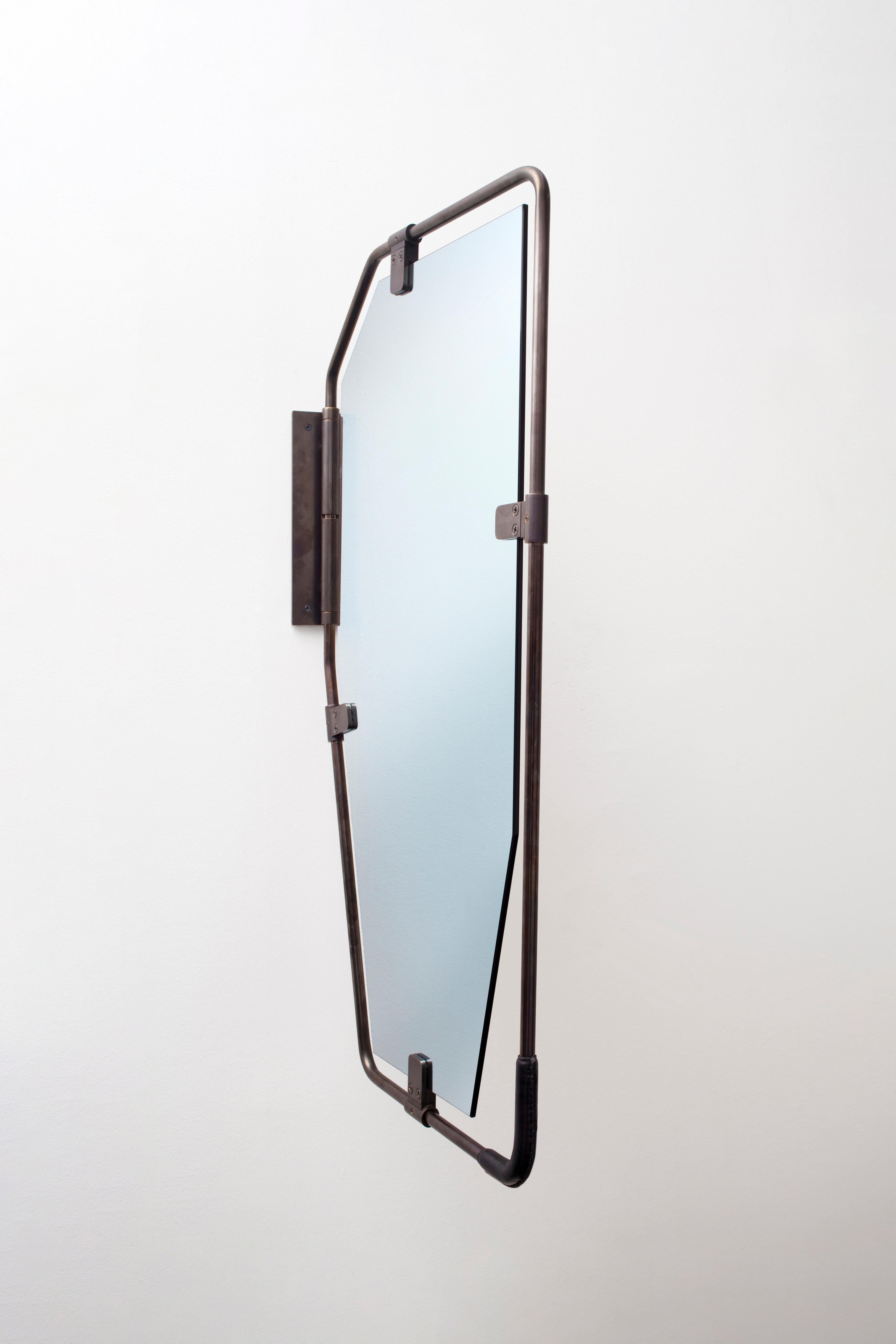 Patinated Switch Pivot Mirror, by Lumifer For Sale