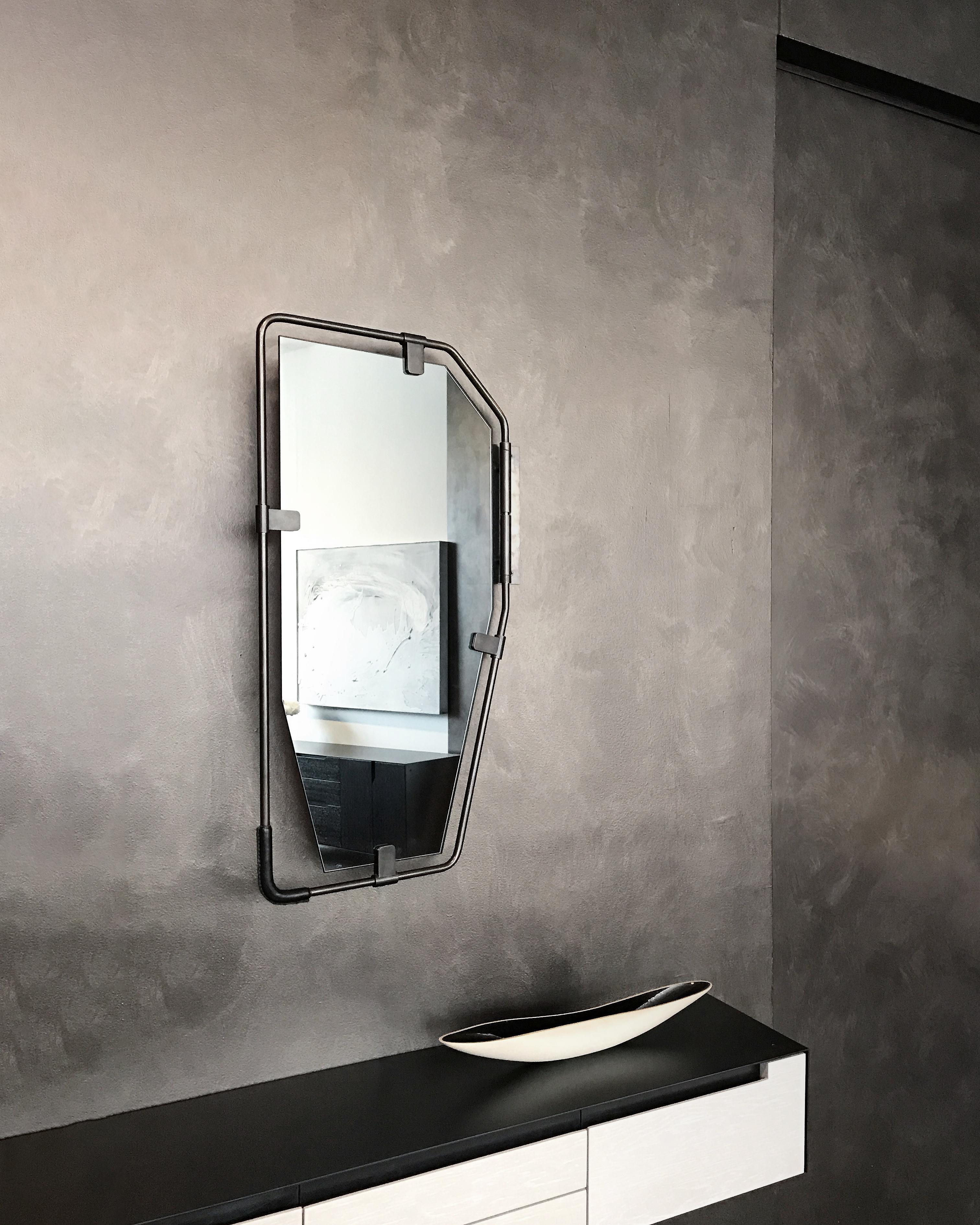 Brass Switch Pivot Mirror, by Lumifer For Sale