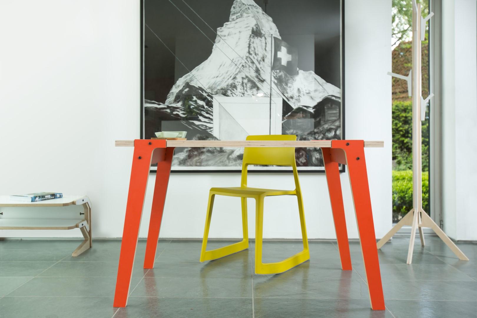 Scandinavian Modern Switch table orange For Sale