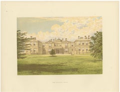 Swithland Hall, Leicestershire, Antique Morris Woodblock Print, circa 1870